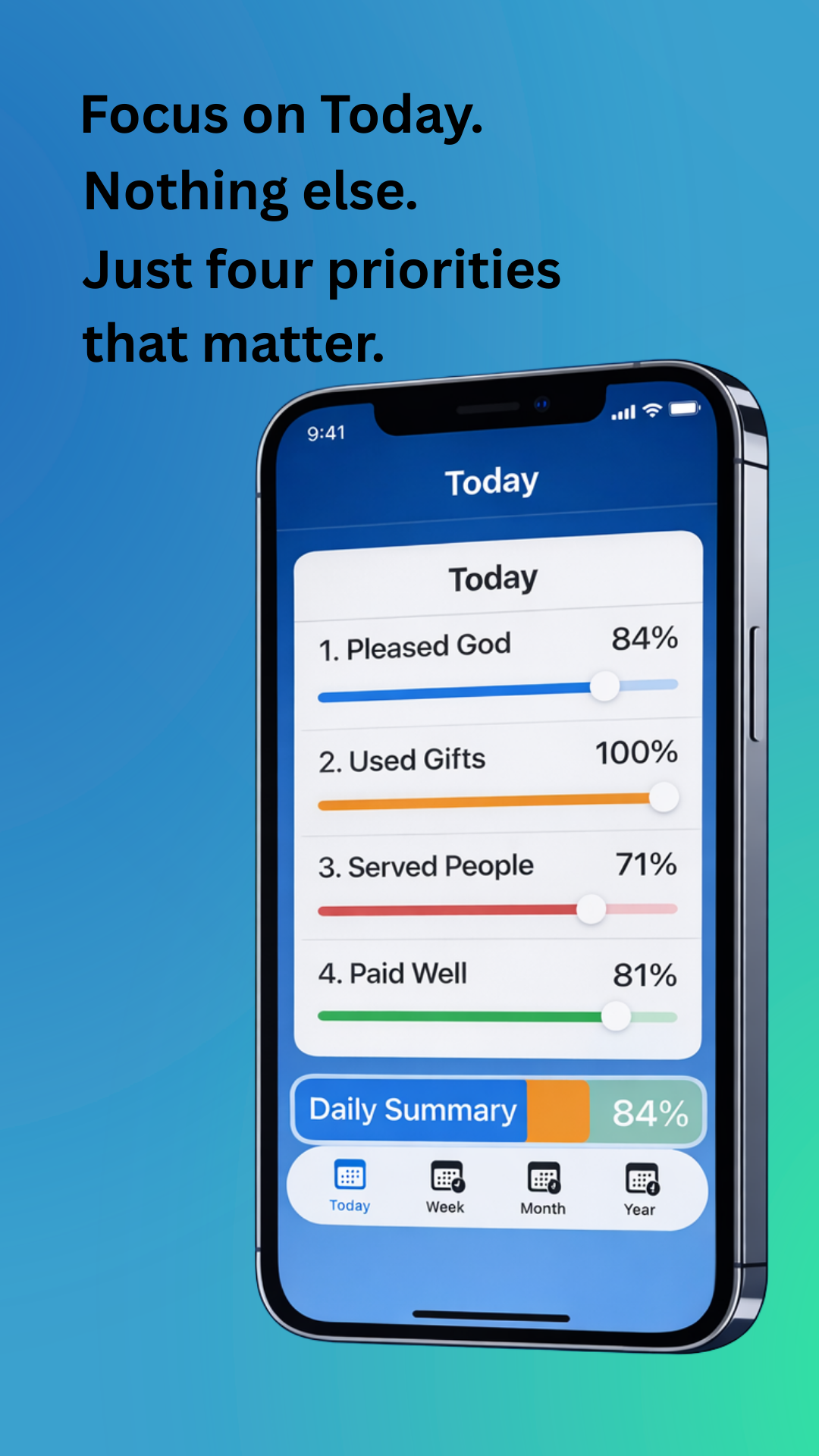 4 for 4 Today screen preview